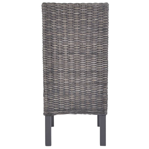 Swen Studio -  Dining Chairs 6 pcs Brown Kubu Rattan and Mango Wood (3x246655)